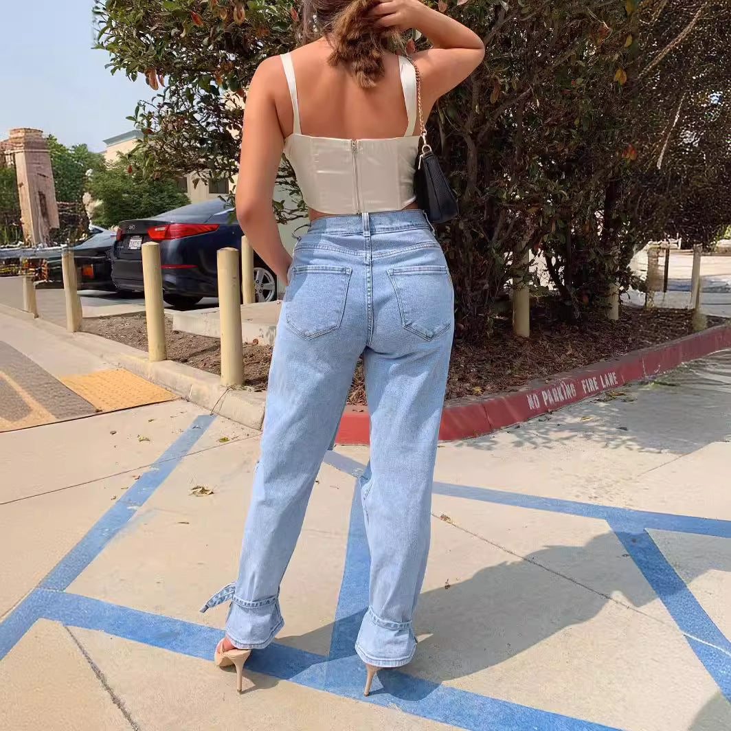Damen Zerrissene Mom Jeans Norvielle