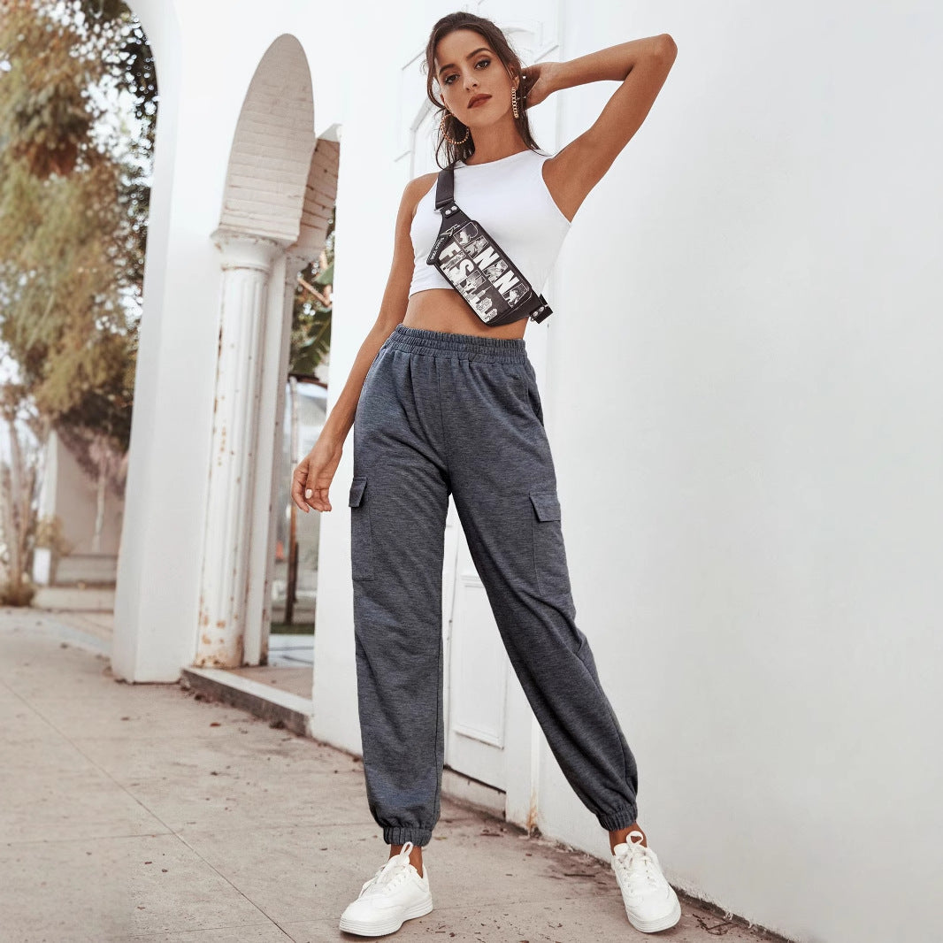 Damen Cargo-Hose Elastischer Bund Praktische Taschen Norvielle