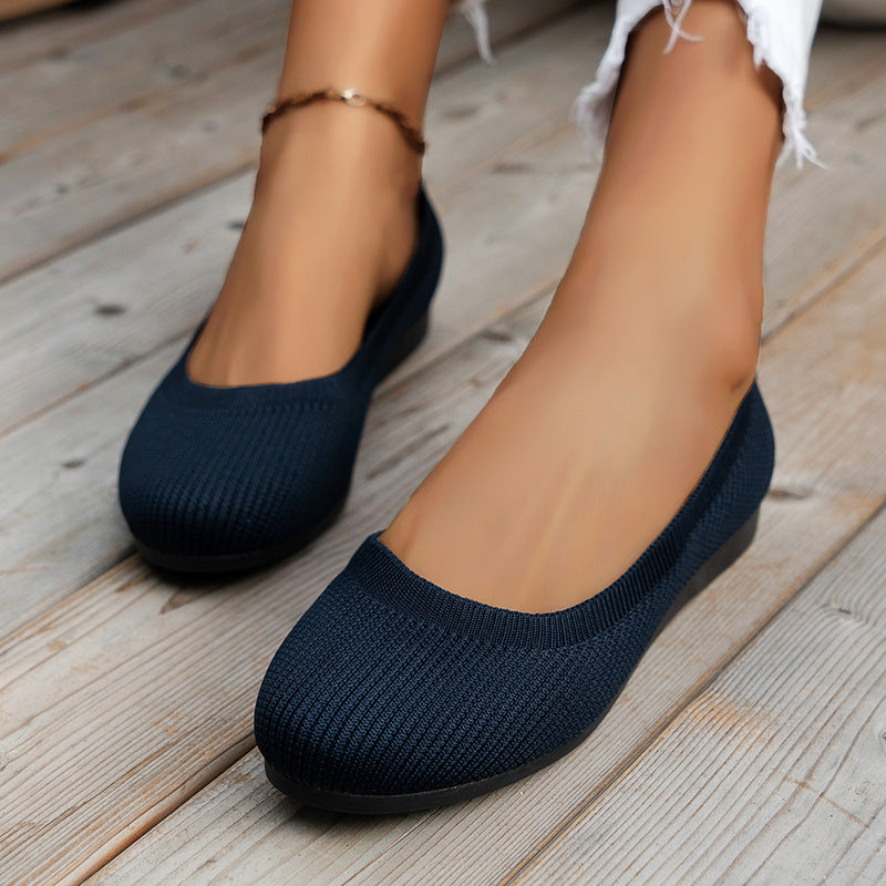 Damen Ballerinas Flexibles Obermaterial Rutschfeste Sohle