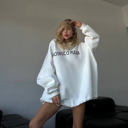 Damen Oversized Hoodie mit Kordelzug und Rippbündchen Norvielle