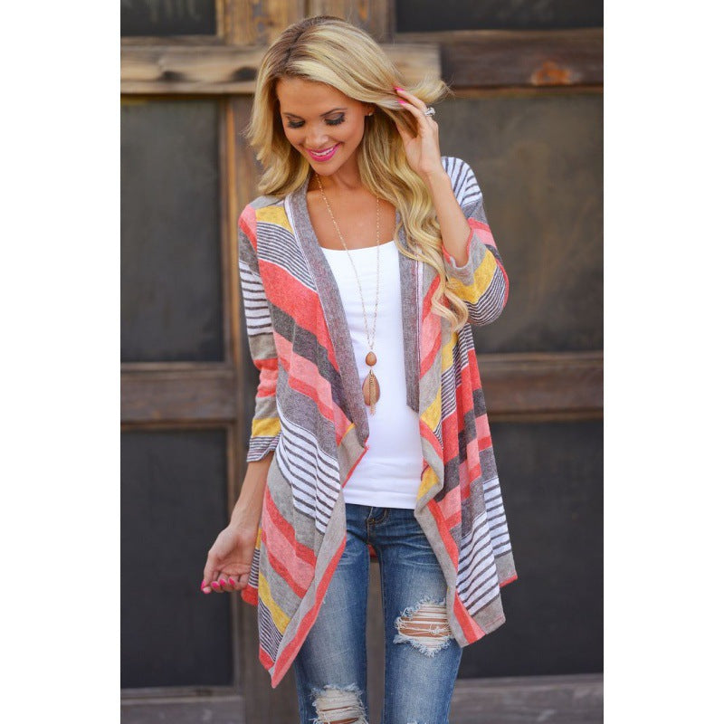 Damen Strickcardigan Lässig Bunt