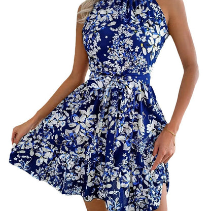 Damen Neckholder-Kleid Florales Design Norvielle