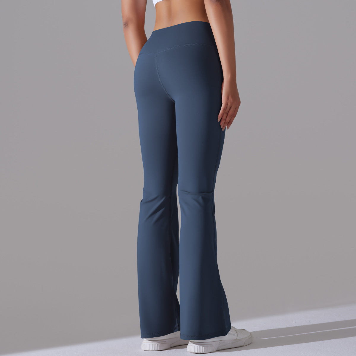 Damen Fitnesshose Flared High-Waist Sportleggings für Training