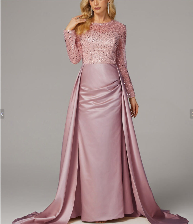 Damen Abendkleid Glitzer Oberteil Fließender Rock Norvielle