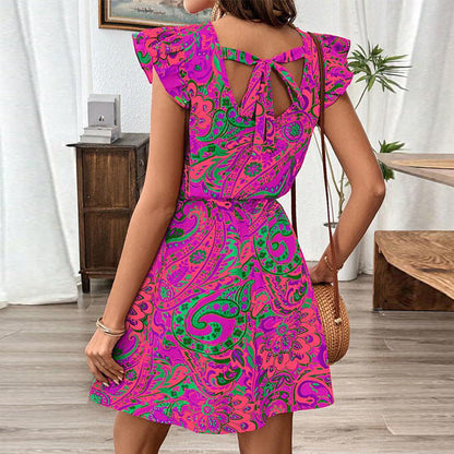 Damen Minikleid Rüschendetails Floralmuster Norvielle