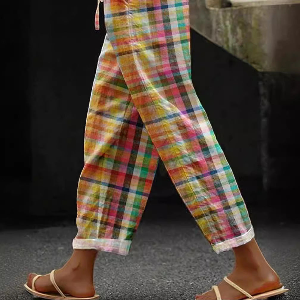 Damen Sommerhose Kariert Norvielle