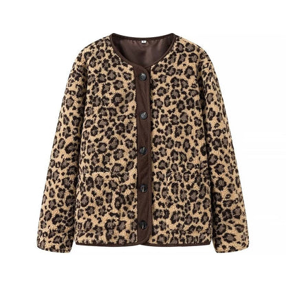 Damen Isolierte Leopardenjacke Wärme Norvielle