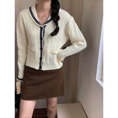 Damen Strickjacke Klassischer Schalkragen Norvielle - Norvielle