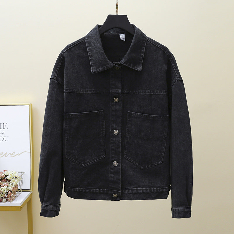 Damen Denimjacke Große Aufsetztaschen Norvielle