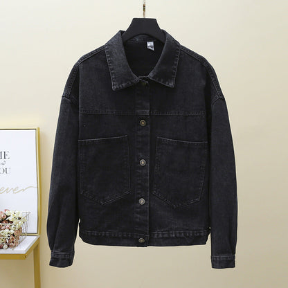 Damen Denimjacke Große Aufsetztaschen Norvielle