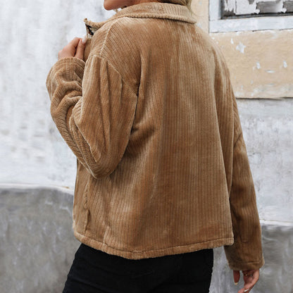 Damen Freizeitjacke Flausch Reißverschluss Norvielle