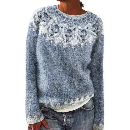 Damen Pullover Nordisches Muster Gemütlicher Schnitt Norvielle