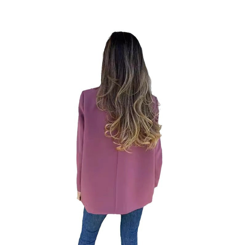 Damen Blazer Doppelter Knopfleiste Stylischer Schnitt Norvielle