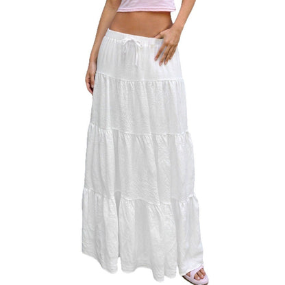 Damen Maxi-Rock Luftige Baumwolle Beige