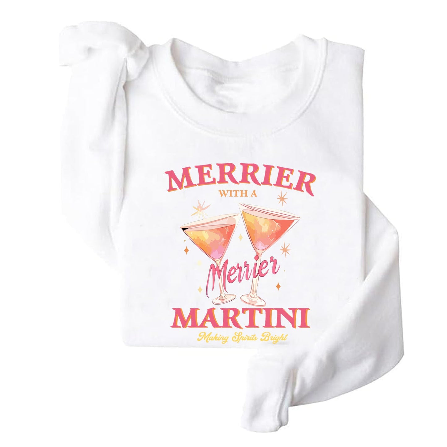 Damen Sweatshirt Cocktailmotiv Lässig Grau