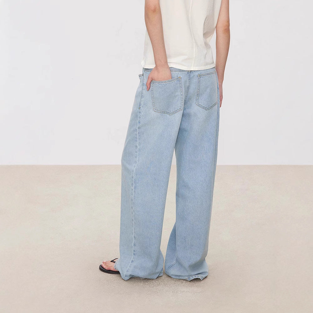 Damen Denim-Culotte Weit mit hohem Bund und Gummizug