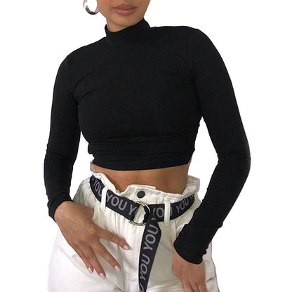 Damen Figurbetontes Langarm Cropped Norvielle