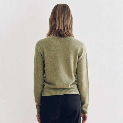 Damen Feinstrickpullover V-Ausschnitt Breites Bündchen