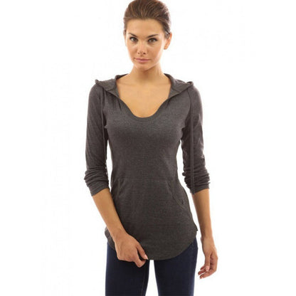 Damen Pullover V-Ausschnitt Hüftlang Norvielle