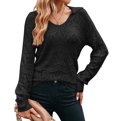 Damen Strickpullover Pikee-Muster Luftig Norvielle