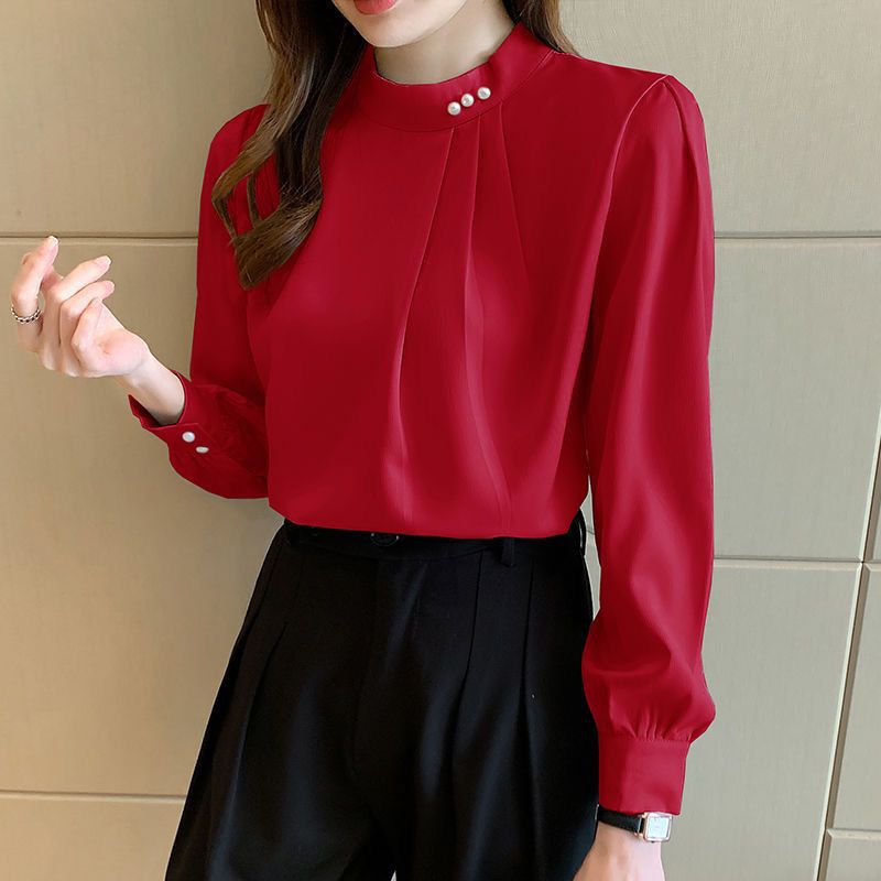 Damen Bluse Rüschendetails Schicker Kragen Norvielle - Norvielle