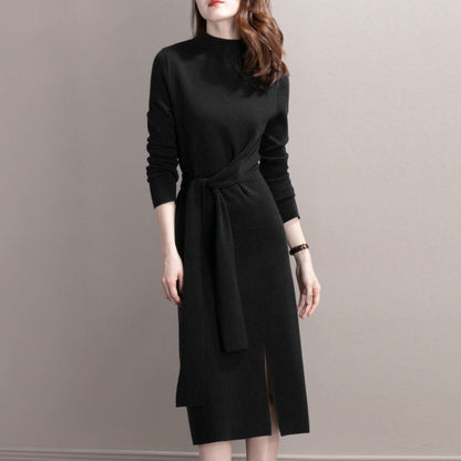 Damen Wickelkleid mit V-Ausschnitt und Seitenschlitz Norvielle