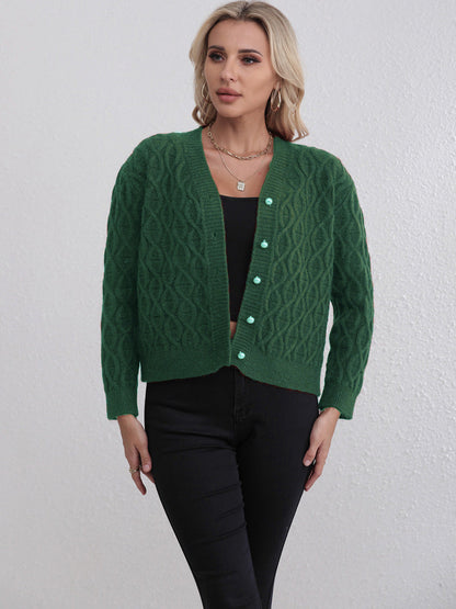 Damen Strickjacke Zopfmuster Pastellfarben