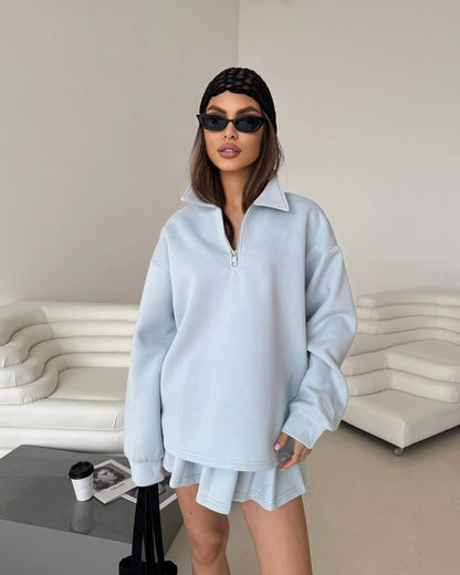 Damen Sweatshirt Reißverschluss Norvielle