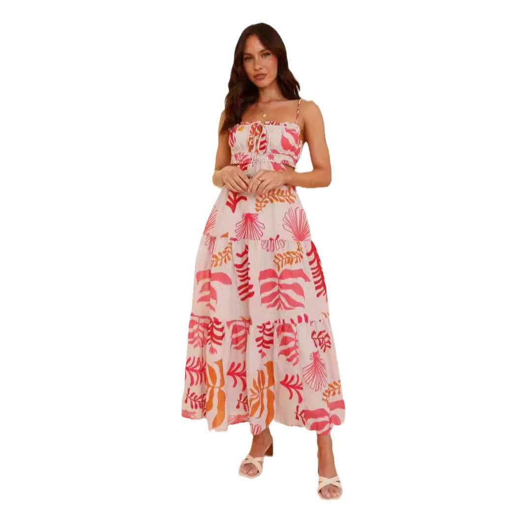 Damen Maxi-Kleid mit Raffung Spitzenakzente Norvielle