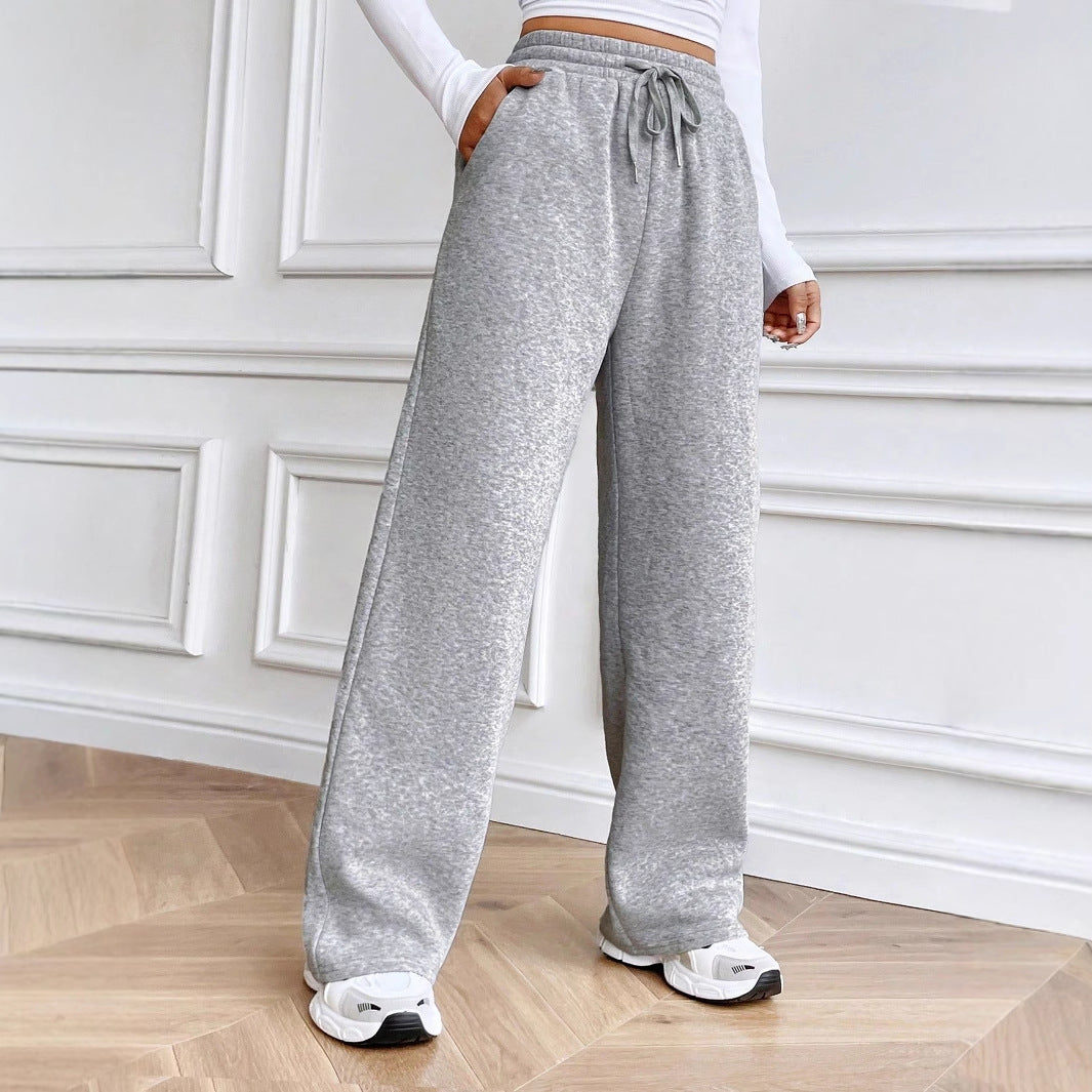 Damen Freizeithose Weites Bein Elastischer Bund Norvielle