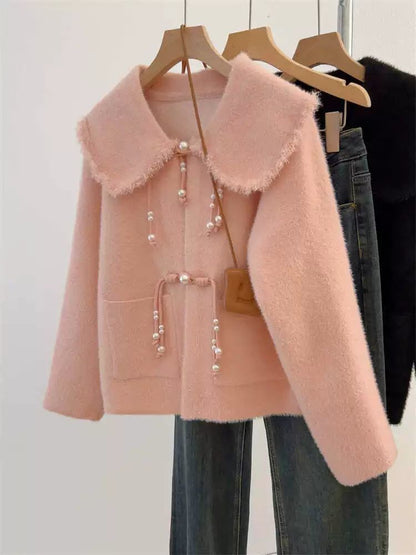 Damen Strickjacke Perlendetails Norvielle