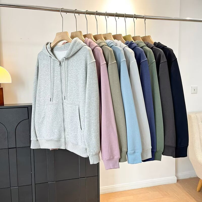 Damen Zip-Hoodie Sportlich Kängurutaschen Norvielle