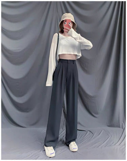 Damen Langarmshirt Cropped mit weiten Ärmeln