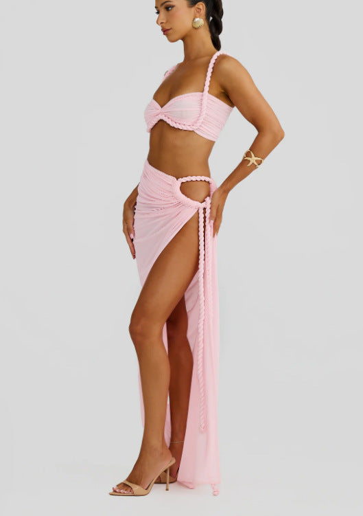 Damen Bikiniset mit Wickeltuch und Schnürdetails