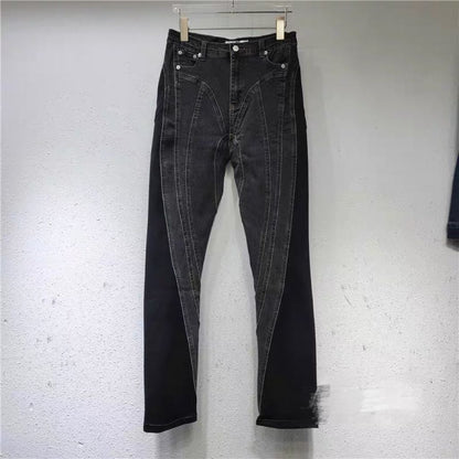 Damen High-Waist Jeans mit Schlitzen Norvielle