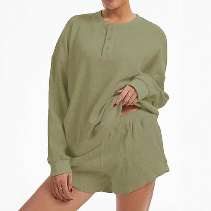 Damen Oversized Pullover Shorts Set Norvielle