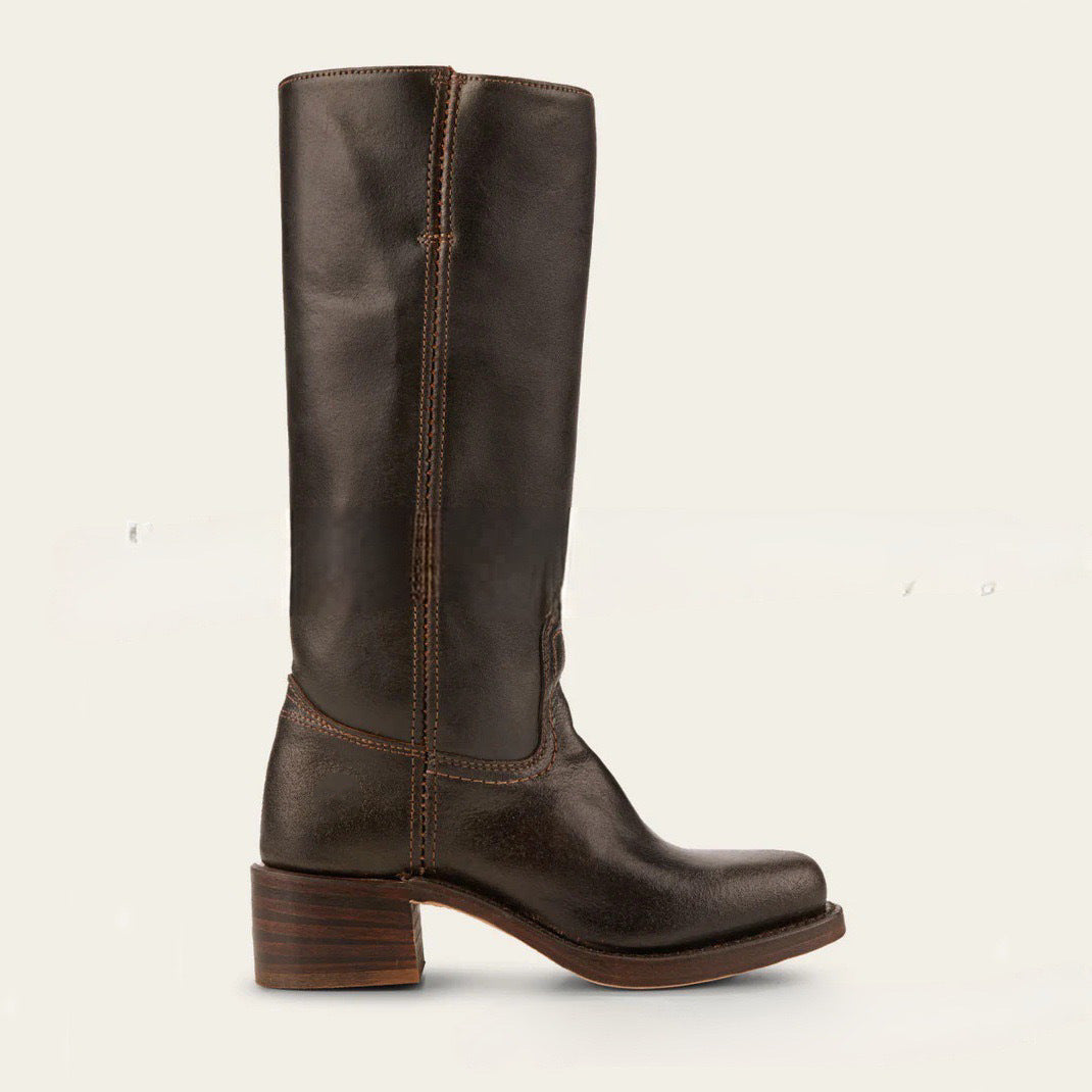 Damen Lederstiefel Westernstil Blockabsatz