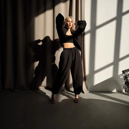 Damen Cropped Hoodie Sportlich mit Innovativem Abschluss