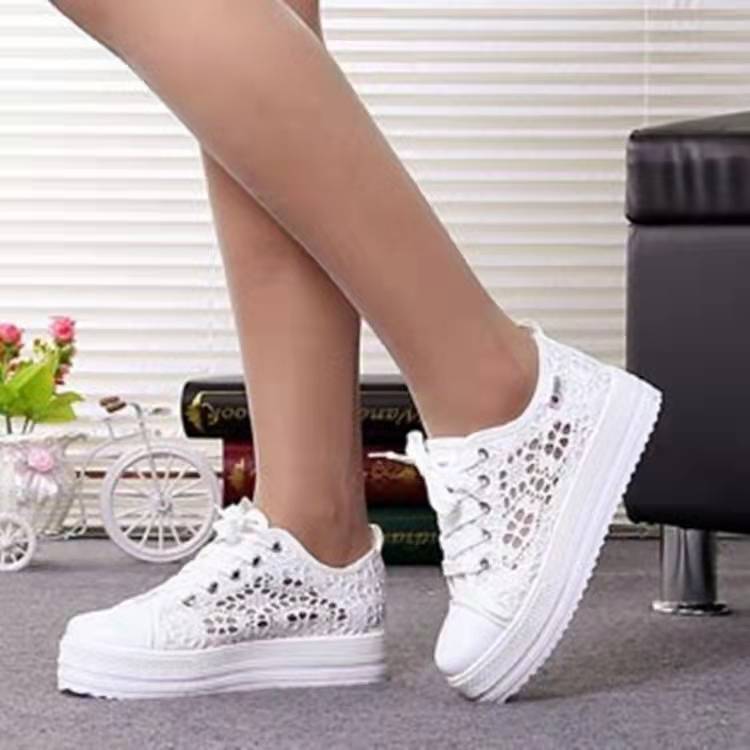 Damen Sneaker Spitzenmuster Rutschfeste Sohle