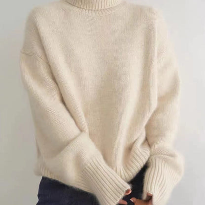 Damen Rollkragenpullover Feinwolle Bequem Norvielle