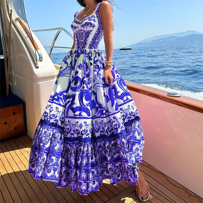 Damen Maxikleid A-Linie mit Verzierungen Norvielle