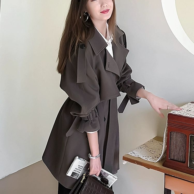 Damen Trenchcoat Strukturiert Anthrazit Norvielle