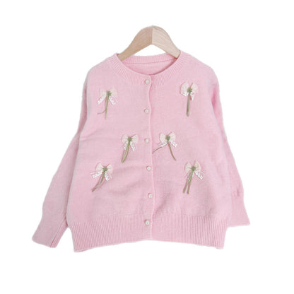 Damen Strickjacke mit Schleifen-Applikationen
