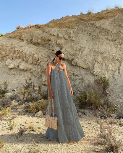 Damen Sommerkleid Voluminöser Rock Norvielle