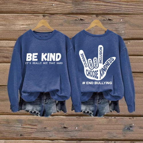 Damen Sweatshirt Kreatives Handdesign Positiv Norvielle