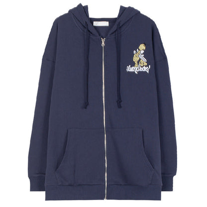 Damen Kapuzenjacke Gestickt Motiv Norvielle