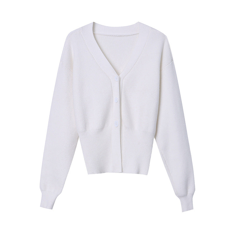 Damen Strickjacke V-Ausschnitt Knöpfe Elegantes Design