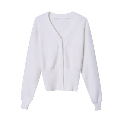 Damen Strickjacke V-Ausschnitt Knöpfe Elegantes Design