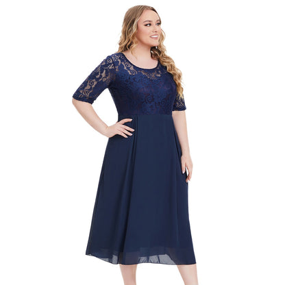 Damen Kleid Liv Chiffon Leichter Stretch Maxilänge