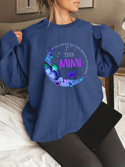 Damen Sweatshirt Grafikdesign Baumwolle
